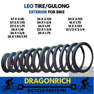 Leo Tire Exterior Gulong For Bike MTB [27.5,26,24,20,16,14,12]Slick Tire/Colored/Freestyle/Tractor