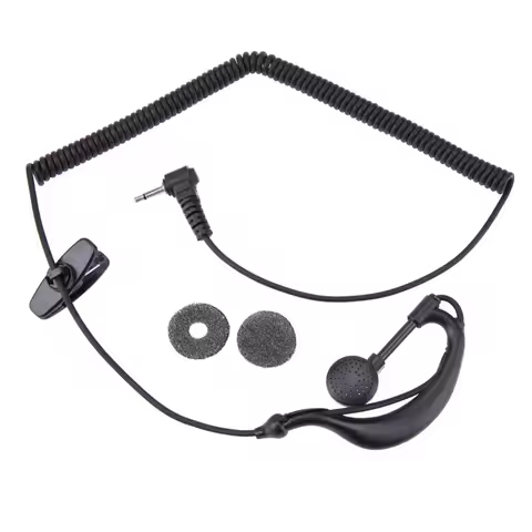 Black 2.5mm G-Hook Interphone Earpiece Earphone Walkie Talkie Single Ear Headphone 1 Pin Only For Li