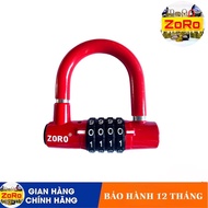 Zoro 4-Digit Cryptograph Lock, Red U-Shaped Digital Lock Changes The Code As You Like-Suitable For Door Locks, Motorcycle Locks