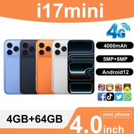 I17 Pro Max Mini Smartphone 4GB+64GB 4.0inch 4000mAh Cellphone World Clock Android Toy Phone