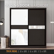 (FREE Shipping & FREE Installation) TECK SENG 8 Feet Sliding Doors Wardrobe / Anti-Jump / 2 Sliding 