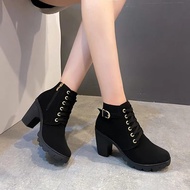 NARA Korean Women's Zipper Boots Ankle Boots Women Boots Heels