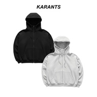 Karants Plain Color Zip-Up Hoodie High Neck Cropped Boxy Style Thick Fabric Unisex-AK78 Suitable For