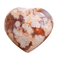 【Worth-Buy】 Natural Cherry Blossoms Agate Heart Pocket Palm Stone Cherry Agate Crystals And Healing