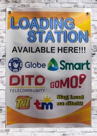 Tarpaulin Signage E-LOADING / LOADING STATION TARPAULIN Size 18x24 inches, 12 oz thickness, with 2 e