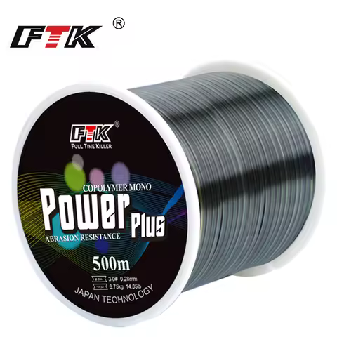 FTK 500M Invisible Fishing Line Speckle Fluorocarbon Coating Line 0.14mm-0.50mm 4.13LB-34.32LB Super