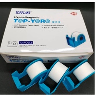 Top Yoro Soft Surgical Paper Tape + Dispenser 2.5cm x 9.1m (10 yards) 1 Roll