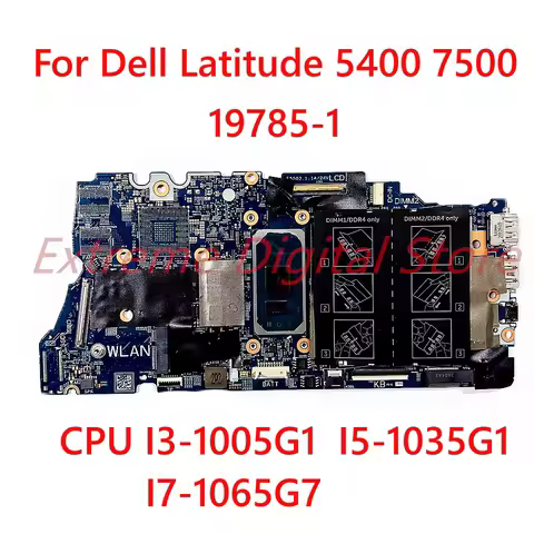 19785-1 For Dell Latitude 5400 7500 Laptop motherboard with CPU I3-1005G1 I5-1035G1 I7-1065G7 UMA 10
