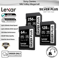 Lexar SILVER PLUS SD SDXC Memory Card | 4K V30 UHS-I | 64GB/128GB/256GB