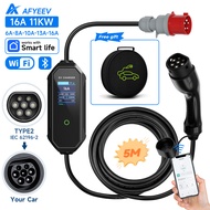 AFEEV Type2 Portable EV Charger 11KW 16A 3 Phase GBT Electric Car Charger Wi-Fi APP Bluetooth Versio