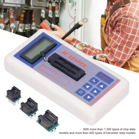 Integrated Circuit Tester, IC Transistor Capacitor Tester, Diode Checker Detector, with 5V 3.3V AUTO