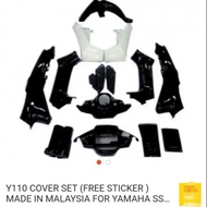 COVERSET YAMAHA Y110 SS110 BLACK sticker siap tampal