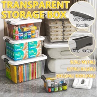 ✨【】✨ 46L Transparent Storage Box Stackable With Lid Large Capacity Plastic Storage Organizer Box Clo