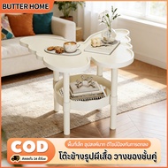 2-Layer Sofa Side Table Butterfly Shape Minimalist Bedside Shelf Korean Style Home Decoration