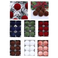 JJ* Festival Flocking Ornament Pack 6pcs Holiday Homes Decoration Set