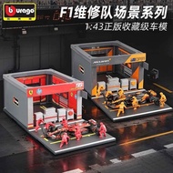 Bimeigao 1/43 f1 Racing Ferrari sf24 No. 55 Sains with Repair Station p Room Change Tire Doll Out of