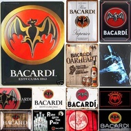 Vintage Bacardi Rum Metal Tin Signs Plaque Plate Retro Wall Art Posters For Man Cave Bar Pub Clubs C
