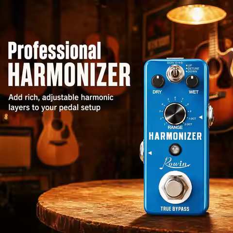 Rowin Guitar Harmonizer Pedal Digital Effect Pedal Harmonic Harmony Pitch Shifter True Bypass For El
