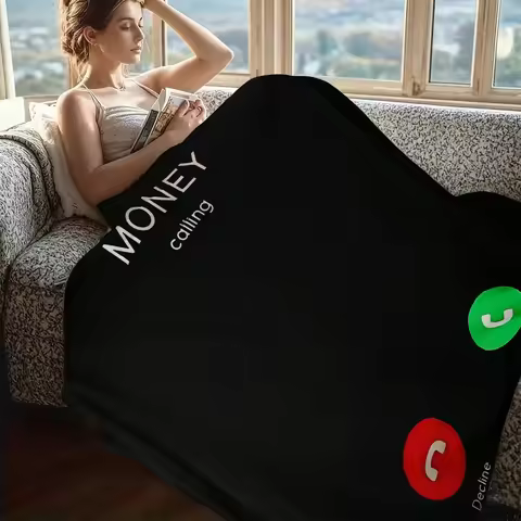 Money Print Flannel Blanket All Season Throw Best Gift For Christmas Birthday Hot Item Practical Des