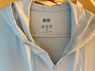 Uniqlo -AIRism防曬抗UV網眼連帽外套（長袖）天藍色XL