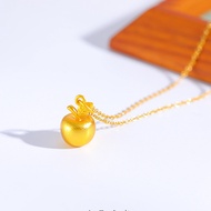 Sand Gold Pendant Apple Peace Fruit Pendant Necklace Female Imitation Gold Christmas Eve Niche High-