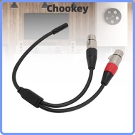 CHOOKMY Y Splitter Cord Wire, 30cm / 11.81in Professional 1/8 Female To Dual XLR Female Cable, Flexi