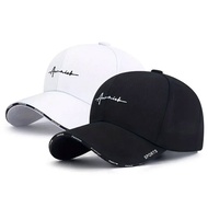 Black and White Signature Baseball Cap: Unique Signature Design, Suitable for Sports