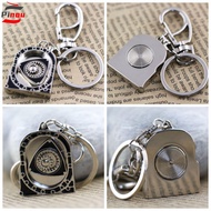 PINOU Spinning Rotor Keychain, Zinc Alloy Mechanical Automotive Engine Rotary Keyring, Decoration Sm