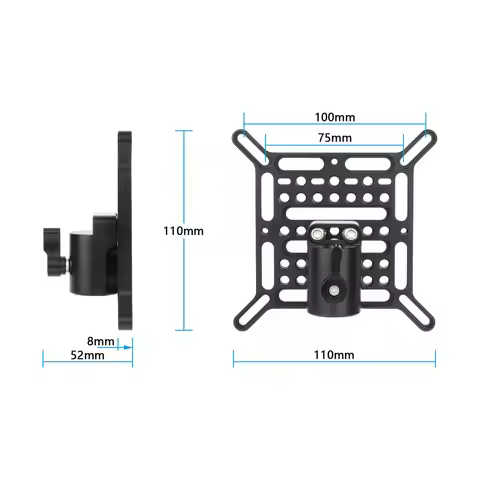 CAMVATE Multipurpose 75x75 100x100MM VESA Adapter Plate with Light Stand Mount Vesa Bracket For Univ