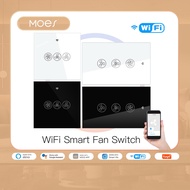MOES WiFi  Smart Ceiling Fan Switch Smart Life/Tuya App 2/3 Way control Wireless Remote Control Work