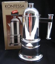 義大利 KONTESSA 義式濃縮咖啡壺 摩卡壺 銀色 不銹鋼 4人份