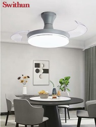 Swithun/Summer sale/ LED Ceiling fan with light with remote control Strong wind ceiling fan . Blade extendable