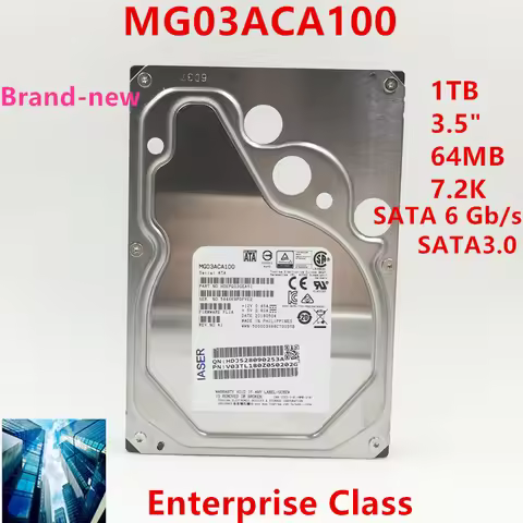 New Original HDD For Toshiba 1TB 3.5" 7.2K SATA 6 Gb/s 64MB 7200RPM Enterprise Class Hard Drive MG03