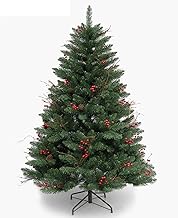 6ft PVC Artificial Christmas Tree,With Pinecone And Berries Ornaments Metal Stand Full Feel-real Xmas Tree For Holiday Decoration(Christmas tree gifts) (Green. 180cm(6ft)) Fashionable