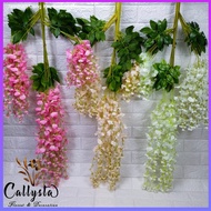 ARTIFICIAL Small WISTERIA Flowers, Dozens of PREMIUM Plastic Hanging Vines, Dozens of White Hanging 