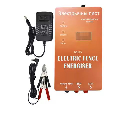 10KM Electronic Pulse Fence Energizer 5 Mile Controller for Animals Dogs Livestock Pasture Poultry 0