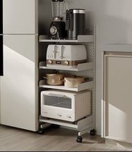 廚房置物架微波爐架(長30/40/50cm)-廚房落地多層可移動夾縫小推車收納鍋具微波爐置物架鍋架子 (U1025)