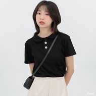 Fond - เสื้อโปโล กระเป๋าหน้าคู่ ผ้าวาฟเฟิล สีพื้น เนื้อผ้านุ่ม