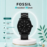 [Official Warranty] Fossil FS4775 Men's Machine 42mm Black Stainless Steel Strap Watch Water Resista