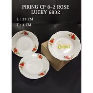 CP 8-2 ROSE LUCKY GLASS DINNER PLATE 6832 NEW PRODUCT