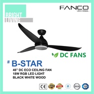 Fanco B-Star 36/46/52" Ceiling Fan with 18W RGB LED Light Kit