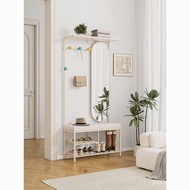 Net Door Wear Shoes Dressing Stool Integrated Entry Red Entry Household Hanging Shoes Coat Rack Mirr