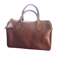 Women's Vintage Renoma Paris Mini Boston Bag Width 12.5 Inches Height 8 Brown