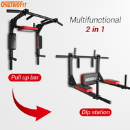 OneTwoFit Multifunctional Wall-mounted Pull-up Bar / Mandibular Bar / Fitness Dipping Rack Training 