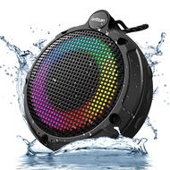 Waterproof Shower Bluetooth Speaker, Portable Wireless Speaker with HD Sound, Stereo Pairing, LED Li