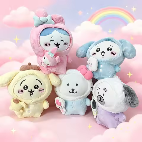 20cm Anime Plush Toys Keychain Kawaii Usagi ハチワレ ちいかわ Pendant Ornaments Girls