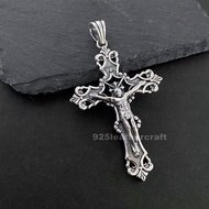 銀革手作 925 純銀 耶穌 十字架 吊墜
