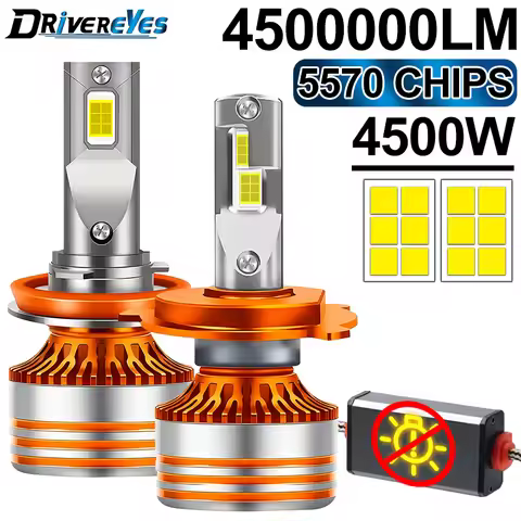 M8 Pro 4500W 450000LM H7 LED Headlights Bulb H1 H8 H9 H11 H3 HB3 HB4 9005 9006 9012 Car Headlight M8