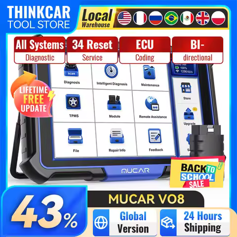 MUCAR VO8 Professional Diagnostic Tools Full System OBD2 Scanner 34 Reset Lifetime Free Update ECU C