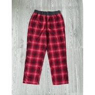 Long checkered pants for women exported from Vietnam, Genuine brand _Size S (elastic waist 73cm, red